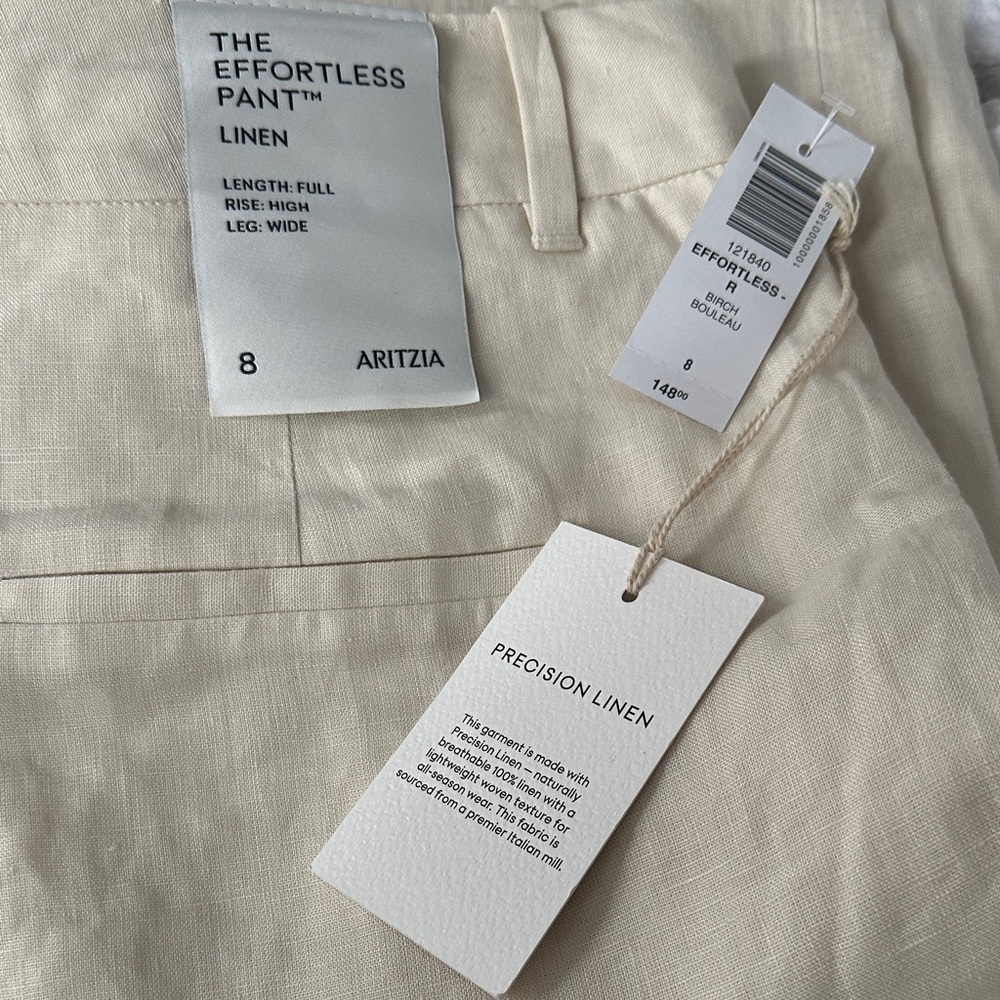 Aritzia The Effortless Pant - Precision Linen in Birch